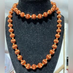 Elegant Vintage Brown Silkie Beaded Necklace